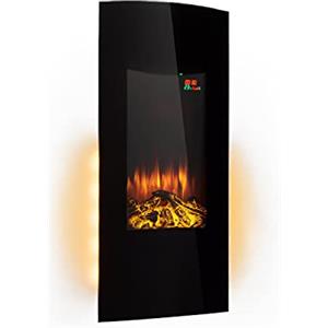KLARSTEIN Camino Elettrico 2000 W, Camino Finto a Riscaldamento Elettrico a Basso Consumo, Fuoco Finto LED, Termocamino con Telecomando, Termostato e Timer