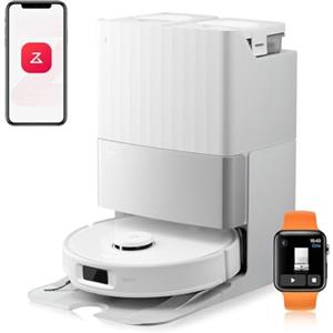 roborock Qrevo Edge S5A Robot Aspirapolvere e Lavapavimenti 18.500 Pa, zero grovigli, spazzola principale DuoDivide, spazzola laterale FlexiArm e Mocio, lavaggio ad acqua calda e autopulizia (Bianco)