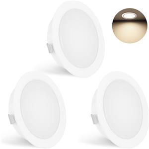YindaLux Set di 3 Faretti LED da Incasso 230V 3W 4000K Neutro, 15mm Ultra Piatti per Cartongesso, 300LM Apertura Soffitto 55-58mm, IP44 Soffitto, Bianco