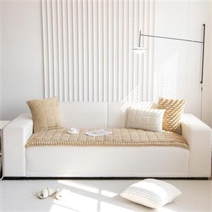 TOPCHANCES Copridivano 3 Posti Velluto a Coste,2024 Universale Copridivano Antiscivolo Adatto Animali Domestici Copertura Protettiva Per Copridivani Soggiorno(Colore Caffè Latteo,70×70cm 1Pcs