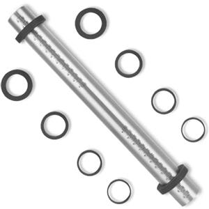 Folksy Super Kitchen Super Kitchen Mattarello Regolabile in Acciaio Inox Antiaderente, con 5 misure di Anello in Silicone Rimovibile, Accessori da Forno, per Pizza, Pasticceria, Pasta, Fondente (40cm, Argento)