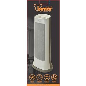 Bimar HP110 Stufetta elettrica a Colonna, Termoventilatore Elettrico da 1500W a Basso Consumo, Termostato Regolabile e 2 Potenze di Riscaldamento, Corpo in Plastica con Maniglia Integrata