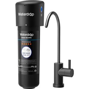Waterdrop 10UB Filtro dell'Acqua Sistema Inferiore con Rubinetto Dedicato, NSF/ANSI 42 Certificato, 11000 Galloni ad Alto Contenuto di Cloro Capacità di Riduzione del Cloro, Tecnologia USA