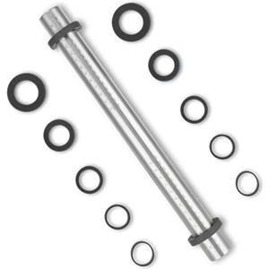 Folksy Super Kitchen Super Kitchen Mattarello Regolabile in Acciaio Inox Antiaderente, con 5 misure di Anello in Silicone Rimovibile, Accessori da Forno, per Pizza, Biscotti, Pasticceria, Pasta, Fondente (45cm, Argento)