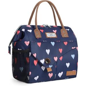Lekespring Borsa Termica Porta Pranzo 10 Litri | Borsa Frigo Piccola per Donna e Uomo,Ampia Aperta Impermeabile Borsetta Termica con Fodera Isolante,Lunch Bag per Ufficio Scuola Picnic Viaggio