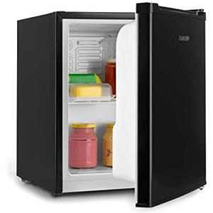 Klarstein Scooby - Mini Frigorifero, Sistema EcoExcellence, Classe Energetica E, Capacità 40 L, Regolatore di Temperatura, Inserto per Ripiano Estraibile, Vano Bottiglie Fino a 2 litri, 41 dB, Nero