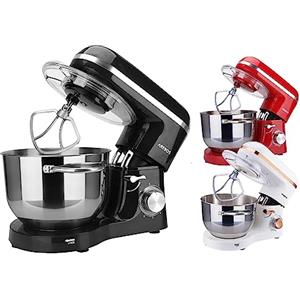 Arebos Impastatrice Robot da Cucina 1500W | Nero | Mixer Cucina 6L | Basso Rumore | Multifunzione Impastatore Planetario Professionale con Ganci, Frullare | 6 Velocità con Impulso Regolabile