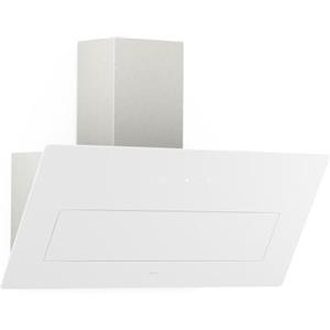 Klarstein SleekAir Cappa Cucina - 90cm Cappa Inclinata, 718 m³/h, A++ Efficienza Energetica, Touch Control, LED 5W, Silenziosa 67 dB, Doppia Ventilazione, Filtro ai Carboni, Bianco