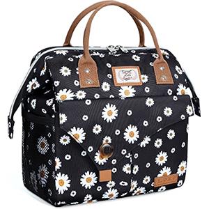 Lekespring Borsa da Pranzo Isolata per le Donne a Tenuta Stagna da Pranzo per Gli Uomini, Borsa da Pranzo Termica Ampia Aperta per la Scuola di Lavoro Picnic Viaggio 10 Litri,Daisy