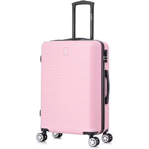 CELIMS - Grande Valigia da Viaggio Rosa Pallido Rigida con 4 Ruote Leggera Stiva 23kg 75cm | Serratura Integrata | ABS | Valigia Grande con 4 Ruote 75cm | Valigia Rosa Pallido