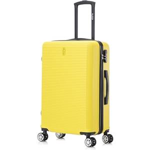 CELIMS - Valigia Media 20 kg Rigida Leggera | Valigia da Stiva 65cm Donna | Lucchetto Integrato | ABS | Trolley Medio 65cm con 4 Ruote | Giallo