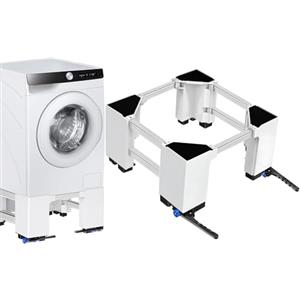 NIUXX Base per lavatrice con rotelle, supporto per lavatrice alto 28cm, base per lavatrice regolabile adatta per frigoriferi, piedistallo per lavatrice e asciugatrice portata 400KG