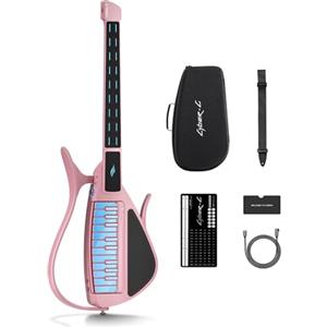 CYBER-G Enya CYBER-G Chitarra Smart senza Corde - Innovativa Silent & E-Guitar con Tasti LED, Drum & Bass, Centinaia di Preset, App per Accordi Interattivi per Imparare, Esercitarsi & Performance - Nero