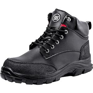BLACK HAMMER Scarponi Antinfortunistici con Punta in Acciaio da Uomo S3 SRC Scarpe Stivaletto da Lavoro in Pelle 7700 (48 EU)