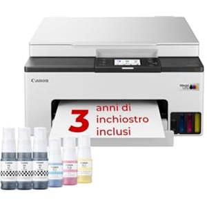 Canon Stampante WiFi per Casa e Ufficio MAXIFY GX1050 - Stampante Multifunzione MegaTank con Scanner e Fotocopiatrice per Casa | Connettività WiFi, Ethernet e USB | Include 6 flaconi di inchiostro