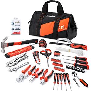 ValueMax - Set di Attrezzi con Borsa Portautensili da Lavoro, Kit Portatile per Riparazione Casa e Ufficio, Comprese Pinza, Coltello, Cacciavite, Chiavi a Bussola
