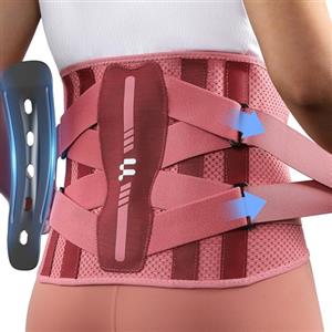Fitomo Fascia Lombare Supporto Schiena con Supporto Ergonomico e Stecche in Fibra di Carbonio, Tessuto a Rete Ultra Fine, Fascia Elastica Lombare Donna per Lavoro, Postura, Rosso