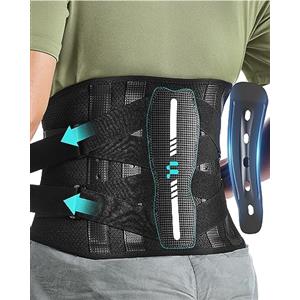 Fitomo Fascia Lombare Supporto Schiena con Supporto Ergonomico e Stecche in Fibra di Carbonio, Tessuto a Rete Ultra Fine, Fascia Elastica Lombare Donna Uomo per Lavoro, Sciatica, Postura