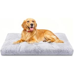 Nobleza - Materasso per Cani Multifunzione Lavabile, Cuscino da Viaggio con 6 Punti di Imbottitura e Fondo Antiscivolo, Morbido e Portatile per Gabbia, Auto o Casa - L, 110 * 73 * 10cm, Grigio
