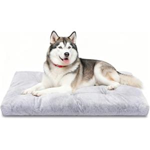 Nobleza - Materasso per Cani Multifunzione Lavabile, Cuscino da Viaggio con 6 Punti di Imbottitura e Fondo Antiscivolo, Morbido e Portatile per Gabbia, Auto o Casa - XL, 122 * 74 * 10cm, Grigio