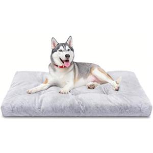 Nobleza - Materasso per Cani Multifunzione Lavabile, Cuscino da Viaggio con 6 Punti di Imbottitura e Fondo Antiscivolo, Morbido e Portatile per Gabbia, Auto o Casa - S, 80 * 50 * 10cm, Grigio