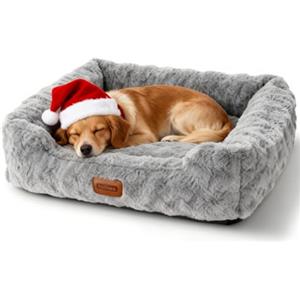 Nobleza Cuccia per Cani di Taglia Piccola e Gatti, Morbida in Peluche, Cuscino con Base Antiscivolo, Supporto Robusto, Rivestimento Rimovibile e Lavabile, 75x65x20cm, Grigio