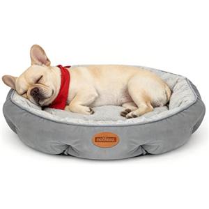 Nobleza Cuccia Cane Gatto Interno, Cuscino Rotonda Lavabile per Cani Taglia Piccola, Lettino Ciambella Morbida per Animali, Anti-Scivolo, Lati Rialzati, Grigio, Ø70 x 18 cm