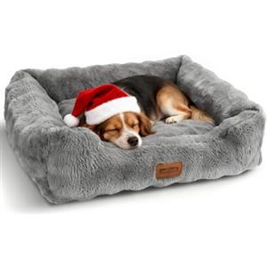 Nobleza Cuccia per Cani di Taglia Piccola e Gatti, Morbida in Peluche, Cuscino con Base Antiscivolo, Supporto Robusto, Rivestimento Rimovibile e Lavabile, 55×45×20 cm, Grigio