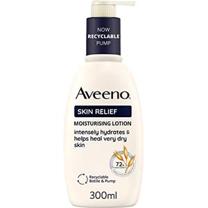 Aveeno Skin Relief Crema Nutriente Senza Profumo, Crema corpo idratante 72h con triplo complesso lenitivo di Avena e Burro di Karité, Crema corpo idratante pelle secca e sensibile, 300 ml