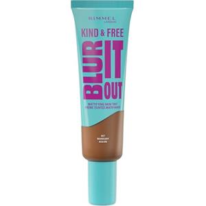 Rimmel London Kind & Free BLUR IT OUT Fondotinta Opacizzante, 607, Mahogany, Controllo effetto lucido per tutto il giorno, Make-up dal finish matte leggero, 30 ml