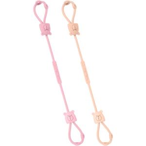 Vicloon 2 Pezzi Catenelle per Ciuccio, Cordino Ciuccio in Silicone senza BPA per 18+ Mesi, Catenelle Porta Succhietto per Sedie di Sicurezza Passeggino Seggiolone, Stile Orso (Rosa e Albicocca)