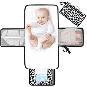 Lekebaby Fasciatoio Portatile Neonato - Fasciatoio Neonato Portatile Impermeabile e Imbottito per Viaggi e Outdoor, Fasciatoio da Viaggio Pratico con 3 Tasche, Comodo e Lavabile, Regali Neonato