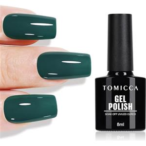 TOMICCA Smalto UV verde, 8 ml, gel di Natale verde velluto, UV LED Soak Off Manicure Gel Lacquer Varnish