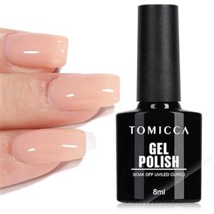 TOMICCA Smalto Gel Semipermanente Nude, 8ml Smalto Semipermanente Unghie UV LED Soak Off Manicure Gel Lacquer Varnish
