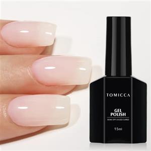 TOMICCA - Smalto gel UV per unghie colore bianco latte, 15 ml, smalto per unghie per lampada UV o LED, per manicure