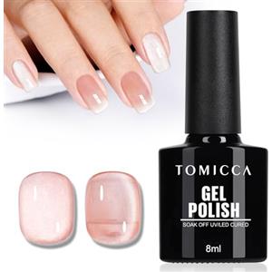 TOMICCA - Smalto in gel UV effetto Cat Eye, rosa 9D, smalto per lampada UV/LED, per manicure fai da te o per saloni di manicure, 8 ml