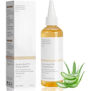 ACWOO 100ml Glicolico 7% Tonico per il Viso, Tonico Esfoliante Viso, Glycolic Acid Serum, Tonico Astringente pori Acido Glicolico Corpo, Idrata, Restringe i pori, Rende la Pelle Liscia e Delicata