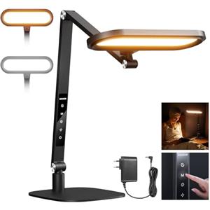 NEEWER BASICS 16W Lampada LED da Tavolo per Ufficio Casa Videoconferenza Lettura, Ring Light Touch Dimmerabile Pieghevole Bifacciale con Supporto da Tavolo Timer Memoria 5 Modalità Colore CRI95, FR16