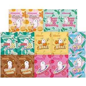 ZealSea Maschera Viso Idratante, Skincare Face Mask, Multi-effetto Beauty Set Maschere Viso per Bambina Ragazza Donne con Formula Naturali, Biodegradabile Sheet Mask per Spa Party, Lenitive 14pz