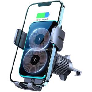 JOYROOM 15W Qi Caricatore Wireless Auto, [Doppia Bobina] Supporto Cellulare Auto Wireless con Auto-Bloccaggio, Ricarica Caricatore Magsafe Auto per iPhone 17/Samsung S25/Xiaomi/Huawei