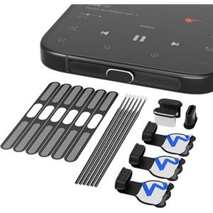 Dimdouda Set da Tappi Antipolvere USB C, Copertura Antipolvere per Altoparlanti per iPhone 17 Pro, Antipolvere USB C Anti-smarrimento per iPhone 16 15 Pro Max e la maggior parte degli smartphone USB C