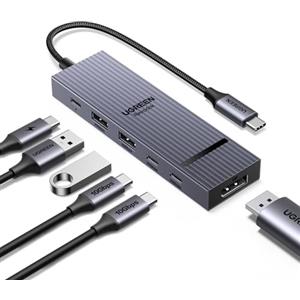 UGREEN Revodok Pro 1062 Hub USB C DisplayPort 4K 60Hz Adattatore USB C a 2A2C 10Gbps PD 100W 6 In 1 Docking Station USB C DP Compatibile con MacBook iPad Pro Air Surface iPhone 17 Pro Max Air
