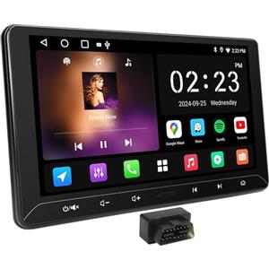 ATOTOEXCEL A5L 10.1 Pollici Android Autoradio 2 DIN, CarPlay wireless e Android Auto, Tethering de WiFi/BT/USB, 2G+32G Radio con OBD2 Scanner, EQ a 24 bande, DriveChat AI, Tracciatore GPS/DSP/FM