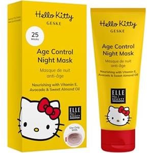 GESKE Maschera notte antietà | Da usare con Hello Kitty Sonic Warm & Cool Mask | Vitamina E, olio di mandorle dolci, avocado | Formula arricchita | Stimola rinnovamento cutaneo notturno | Pelli secche