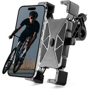 ROCKBROS Supporto Telefono Bicicletta, Porta Cellulare Moto Manubrio Universale, 360°Rotabile, 1S Blocco Rapido, Compatibile con 4.7"-6.8" Smartphone, Nero