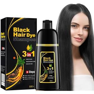 O'RMEAS Shampoo colorante nero, tinta per capelli nero, Shampoo colorante Tinta a lunga durata, shampoo colorante uomo/donna 500 ml