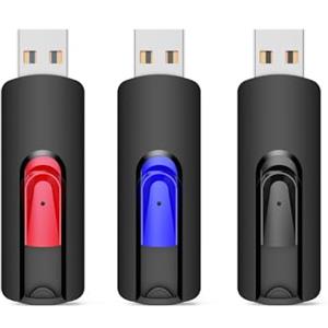 Vansuny Chiavette USB 3.0 32GB da 3 Pezzi Pendrive con Design Retrattile USB Unità Flash 32 Giga Memoria USB per Laptop PC Desktop, Pennette USB Portatile Colorato 3 Unità USB Stick