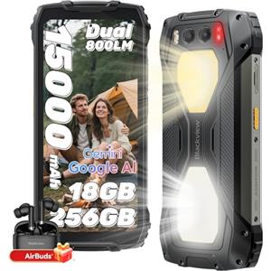 Blackview BV7300 Rugged Smartphone, 800LM Luce LED, 15000mAh/538g, 18GB+256GB/2TB Telefono Indistruttibile, 6.67" HD+700 nit Cellulare Antiurto, 50MP+20MP Visione Notturna, Dual SIM 4G/NFC/GPS
