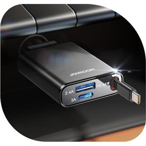 JOYROOM 【2025 Ultra-compatto】JOYROOM 72W Retrattile Caricabatterie Auto USB C,【3-IN-1】12V/24V Accendisigari USB, PD 45W Caricatore Rapido Presa Auto, Car Charger per iPhone 16/15/Samsung S25/S24 - Nero