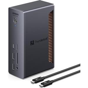 UGREEN Revodok Max 2131 Docking Station Thunderbolt 5 120Gbps Trasferimento Ultra Veloce Dock Hub 13 in 1 con 4 TBT5 Multi USB 3.2 RJ45 2.5GbE Lettore di Schede SD TF 4.0 Jack 3.5mm Carica 140W Max